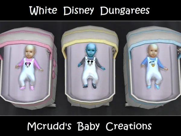 Alpha mcrudd's White Disney Dungarees - The Sims 4 Custom Content