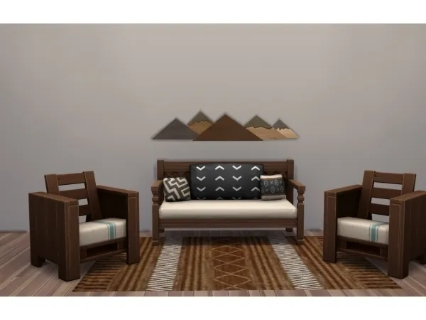 Alpha Two BG Versions The Alpine Chateau Wall Decor - The Sims 4 Custom Content