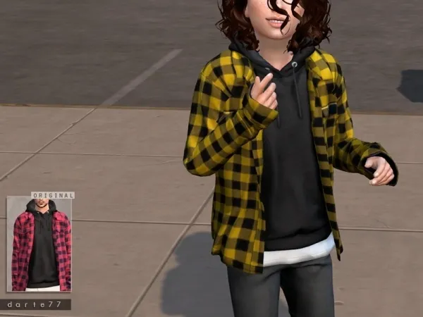 Alpha Darte77's Open Shirt (Hoodie) - The Sims 4 Custom Content
