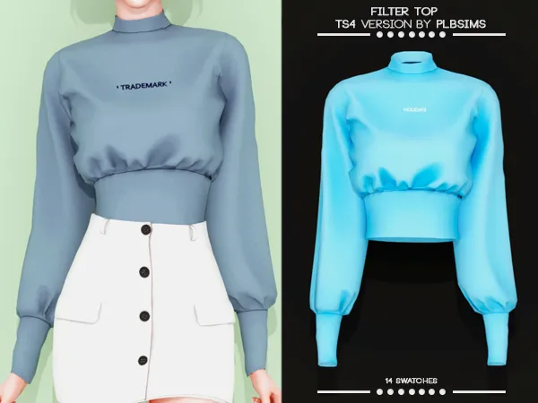 Alpha Filter Top by plbsims - The Sims 4 Custom Content