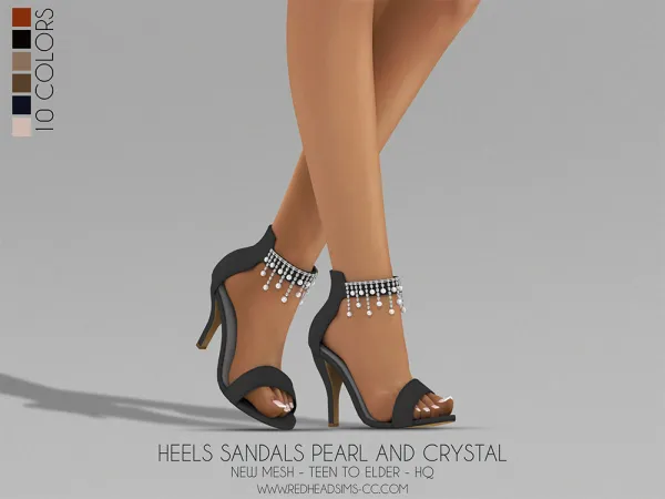 Alpha HEELS SANDALS PEARL AND CRYSTAL - The Sims 4 Custom Content