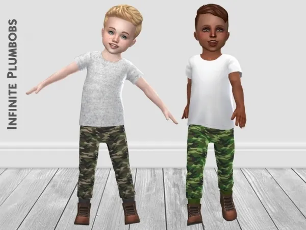 Maxis Match InfinitePlumbobs' IP Toddler Camo Joggers - The Sims 4 Custom Content