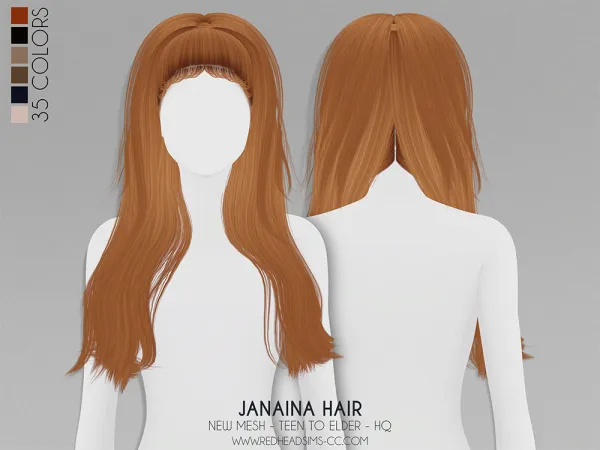 Alpha JANAINA HAIR - The Sims 4 Custom Content