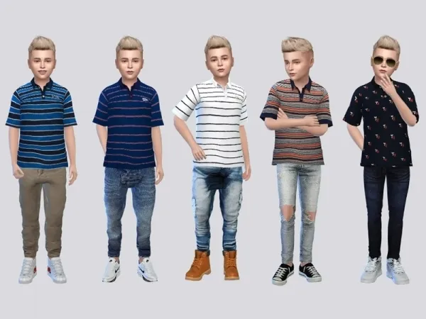 Maxis Match McLayneSims' Tommy Polo Shirt Boys - The Sims 4 Custom Content
