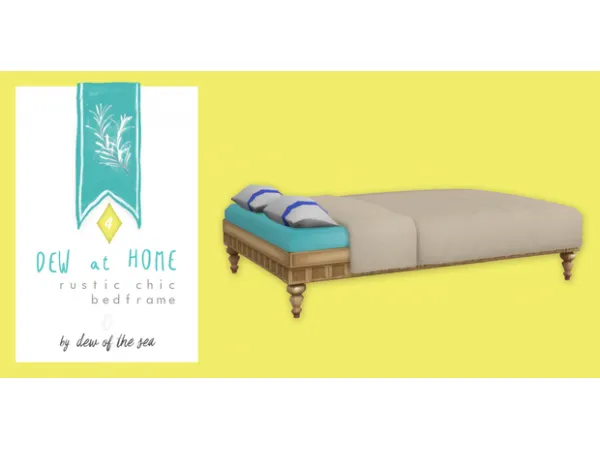 Maxis Match [DEW at home] rustic chic bedframe by dew of the sea - The Sims 4 Custom Content