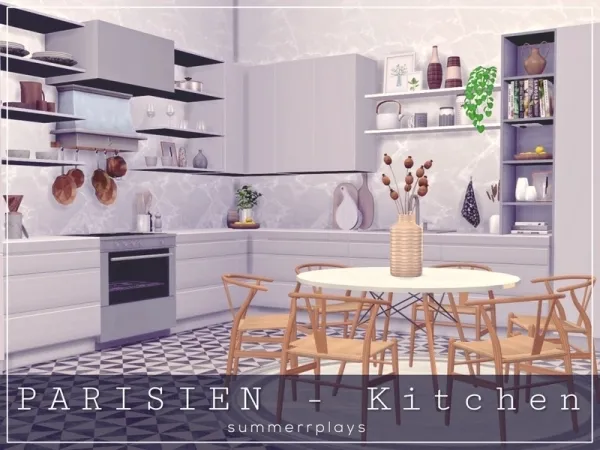 Alpha Summerr Plays' Parisien Kitchen (ROOM) - The Sims 4 Custom Content
