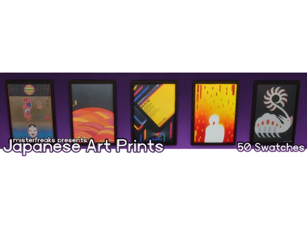Maxis Match JAPANESE ART PRINTS - The Sims 4 Custom Content
