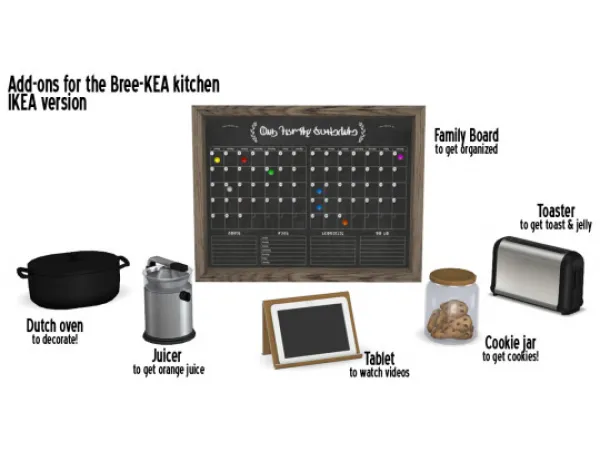 Maxis Match Around IKEA Add ons for the Bree KEA kitchen by simsfinds - The Sims 4 Custom Content