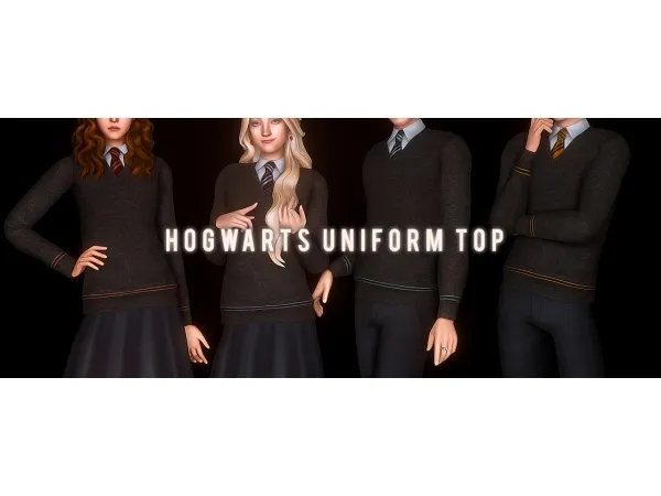 Maxis Match Hogwarts Uniform Top - The Sims 4 Custom Content