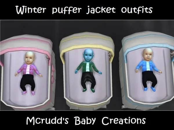 Maxis Match mcrudd's Winter Puffer jacket outfits - The Sims 4 Custom Content