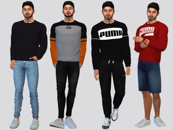 Maxis Match McLayneSims' Basic PUMA Shirts - The Sims 4 Custom Content