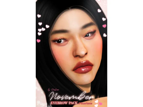 Alpha NOVEMBER Eyebrow Pack by Pralinesims - The Sims 4 Custom Content