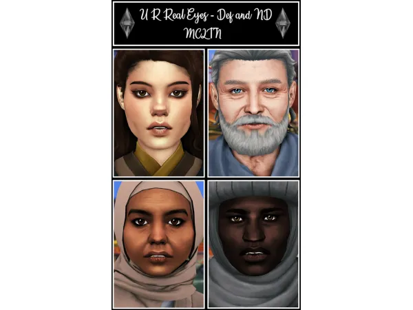 Alpha U R REAL EYES DEFAULT AND ND - The Sims 4 Custom Content