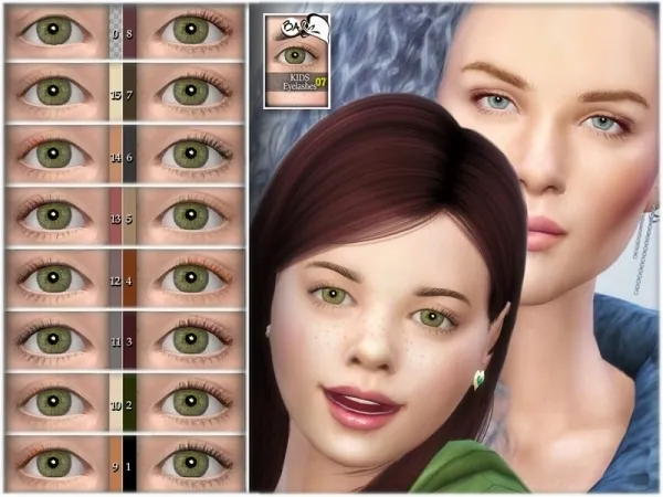 Alpha BAkalia's Kids Eyelashes 07 - The Sims 4 Custom Content