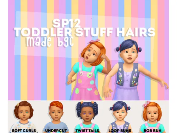 Maxis Match toddler stuff hairs made bgc by celestial stars - The Sims 4 Custom Content