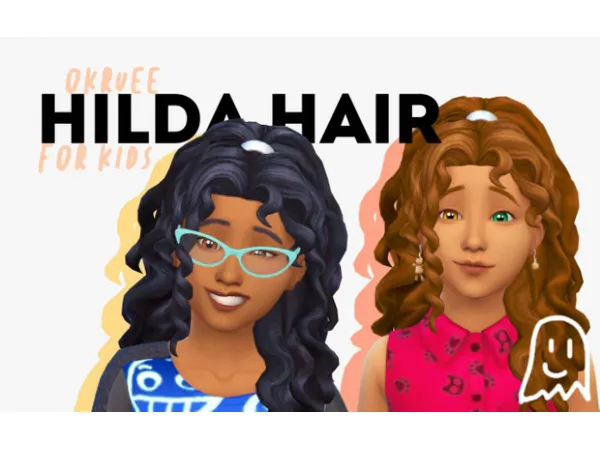 Maxis Match okruee hilda hair for kids by celestial stars - The Sims 4 Custom Content
