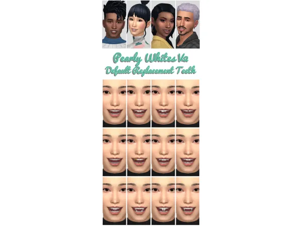 Maxis Match Pearly Whites V2 Default Replacement Teeth creamforbreakfast update 26th January 2024 by ice - The Sims 4 Custom Content
