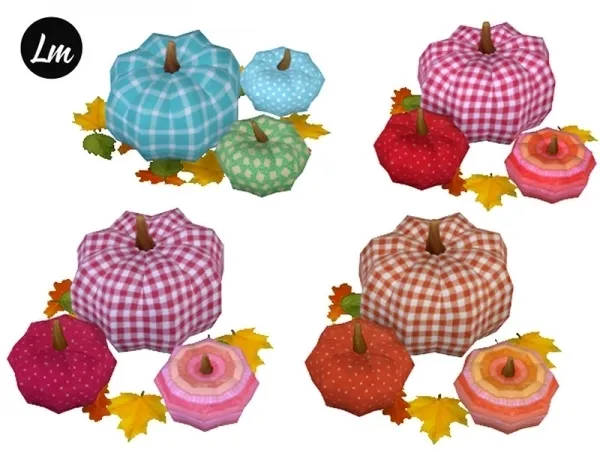 Maxis Match Lucy Muni's Fabric pumpkins in 6 swatches - The Sims 4 Custom Content