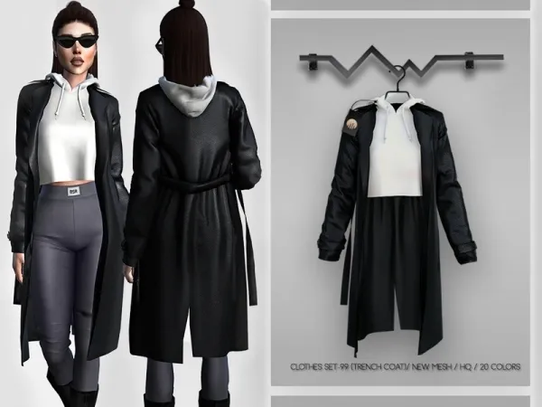 Alpha busra tr's Clothes SET 99 (TRENCH COAT) BD369 - The Sims 4 Custom Content