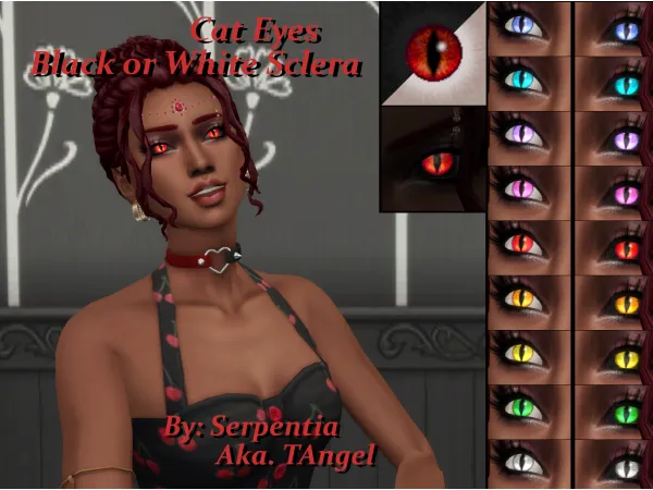 Maxis Match Glowing Cat Eyes White or Black Sclera by Serpentia - The Sims 4 Custom Content