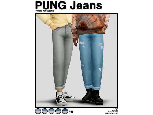 Maxis Match [Dyoreos] PUNG Jeans by dyoreos - The Sims 4 Custom Content