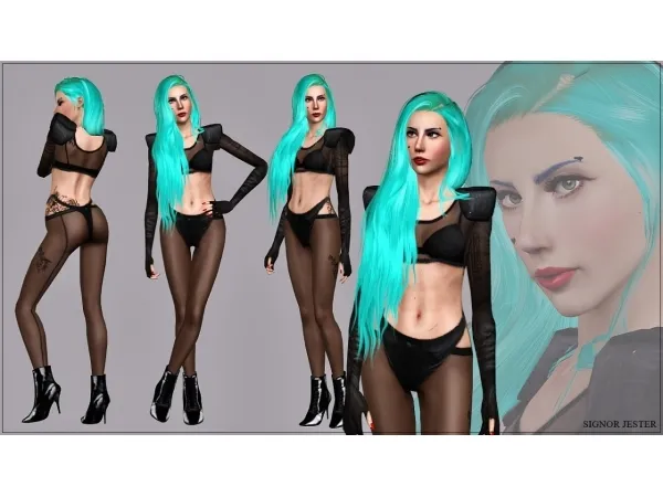 L A D Y G A G A X Factor France Signor Jester Look - The Sims 3 Custom Content