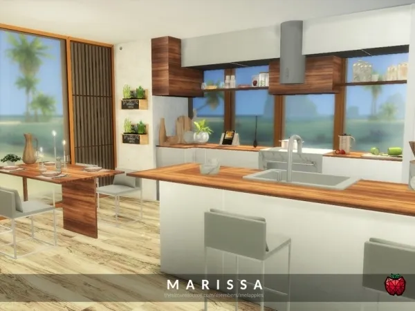 Alpha melapples' Marissa kitchen - The Sims 4 Custom Content