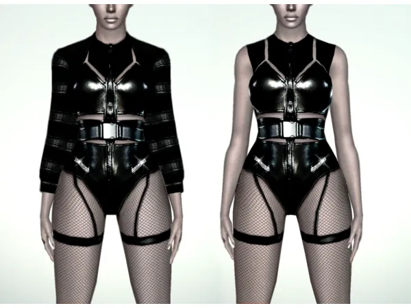 ON THE RUN Diva Leather Bodysuit - The Sims 3 Custom Content