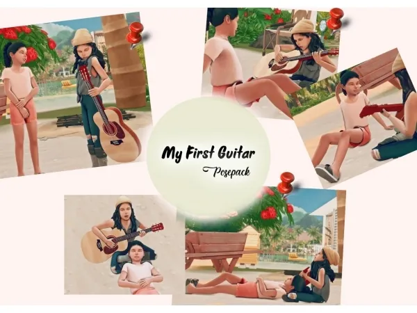 Maxis Match My First Guitar POSEPACK - The Sims 4 Custom Content