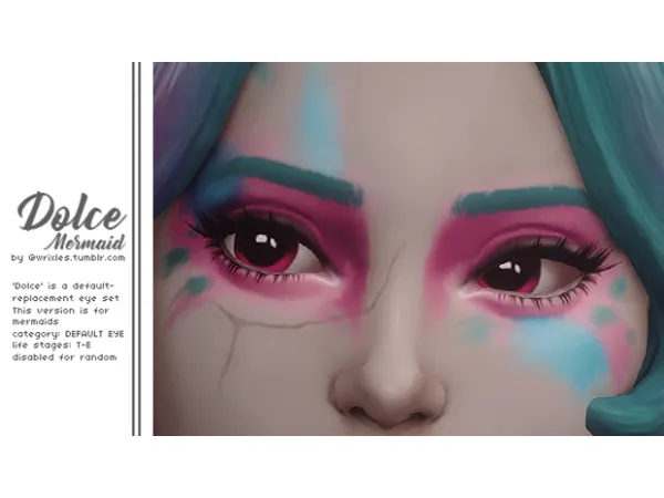 Maxis Match Dolce Mermaid default replacement eyes - The Sims 4 Custom Content