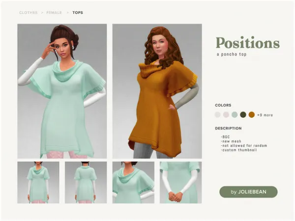 Maxis Match Positions a poncho top by Joliebean by Joliebean - The Sims 4 Custom Content