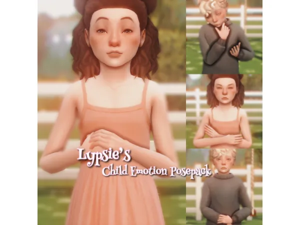 Maxis Match Child Emotion Posepack by Lypsewhims - The Sims 4 Custom Content