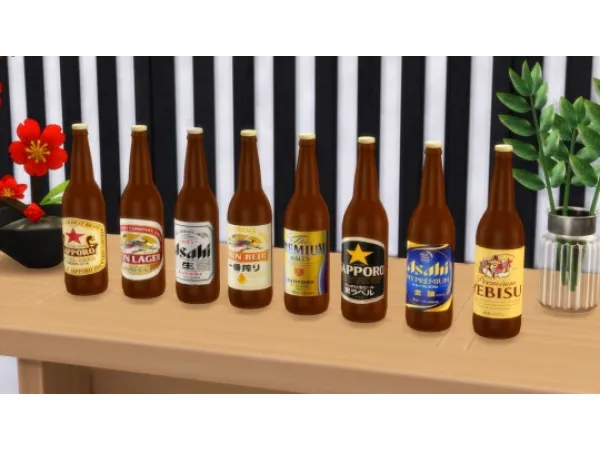 Maxis Match Japanese bottled beer (big) - The Sims 4 Custom Content