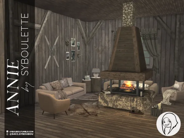 Alpha ANNIE LIVINGROOM SET by syboubou - The Sims 4 Custom Content