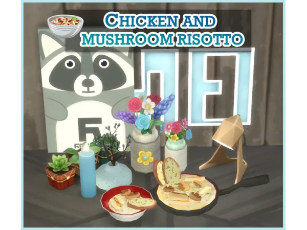 Alpha CHICKEN AND MUSHROOM RISOTTO by icemunmun - The Sims 4 Custom Content