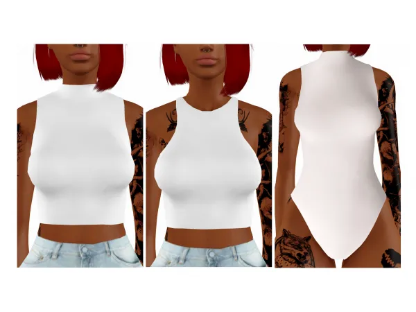 2 hella basic tops and a bodysuit - The Sims 3 Custom Content