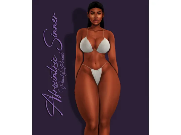Alpha Just Peachy Preset by Afrosimtric Simmer - The Sims 4 Custom Content