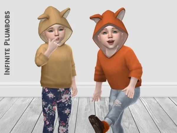 Maxis Match InfinitePlumbobs' IP Toddler Animal Ear Hoodie Toddler Stuff - The Sims 4 Custom Content