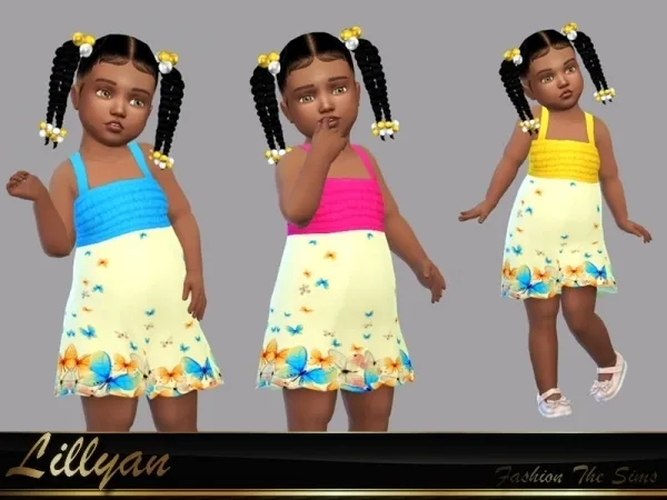 Mix LYLLYAN's Dress Bianca baby - The Sims 4 Custom Content