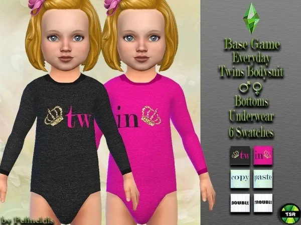 Maxis Match Pelineldis' Toddler Bodysuit Twins - The Sims 4 Custom Content