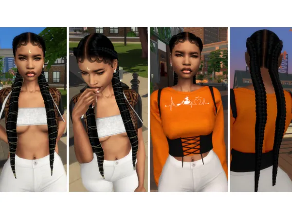 Mix Angel Braids by EbonixSims - The Sims 4 Custom Content