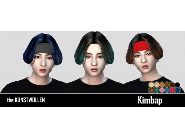 Alpha Kimbap hair [BTS Jungkook] - The Sims 4 Custom Content