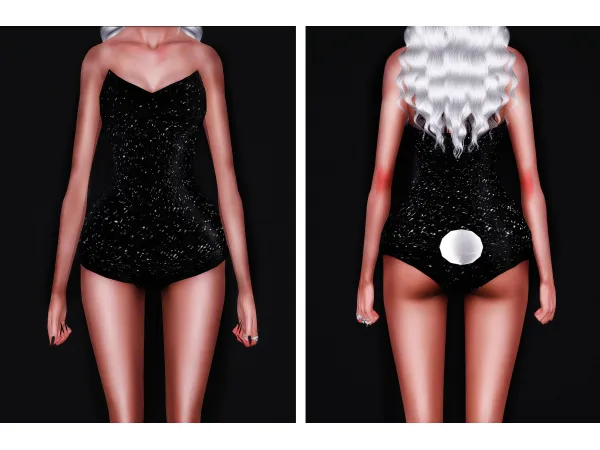 B L A C K PLAYBOY BUNNY COSTUME - The Sims 3 Custom Content