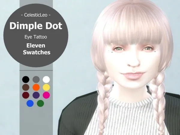 Mix CelestiLeo's Dimple Dot [ Eye Tattoo] - The Sims 4 Custom Content