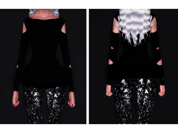 Cashmere Cut Out Sweater Where Are You Now Glitter Jeans - The Sims 3 Custom Content