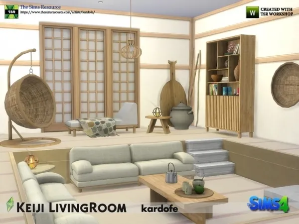 Maxis Match kardofe_Keiji LivingRoom - The Sims 4 Custom Content