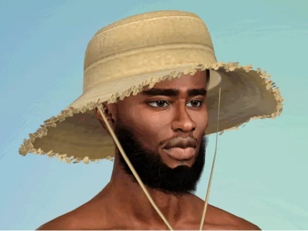 Alpha BLS AM Straw Hat - The Sims 4 Custom Content