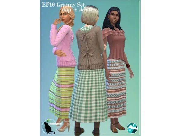 Maxis Match EP10 Granny Set (top skirt) - The Sims 4 Custom Content