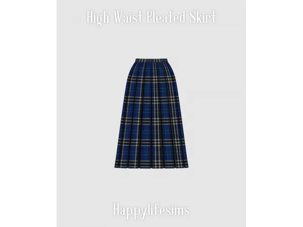 Maxis Match [Lonelyboy] High Waist Pleated Skirt (Koonam) by HappyLifeSims - The Sims 4 Custom Content