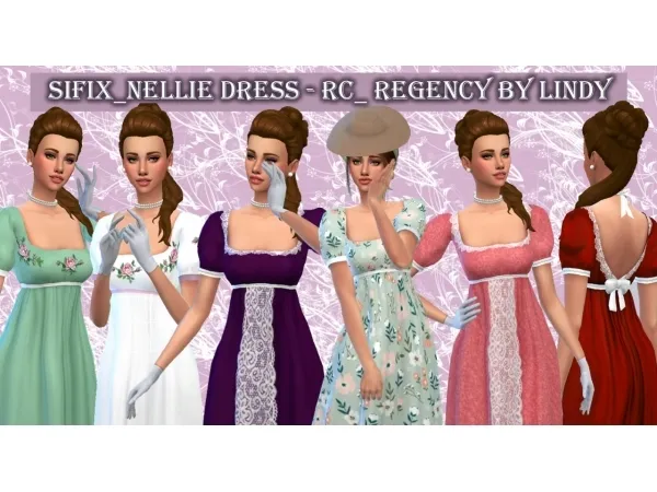 Maxis Match Sifix_Nellie dress RC Regency by Lindy - The Sims 4 Custom Content